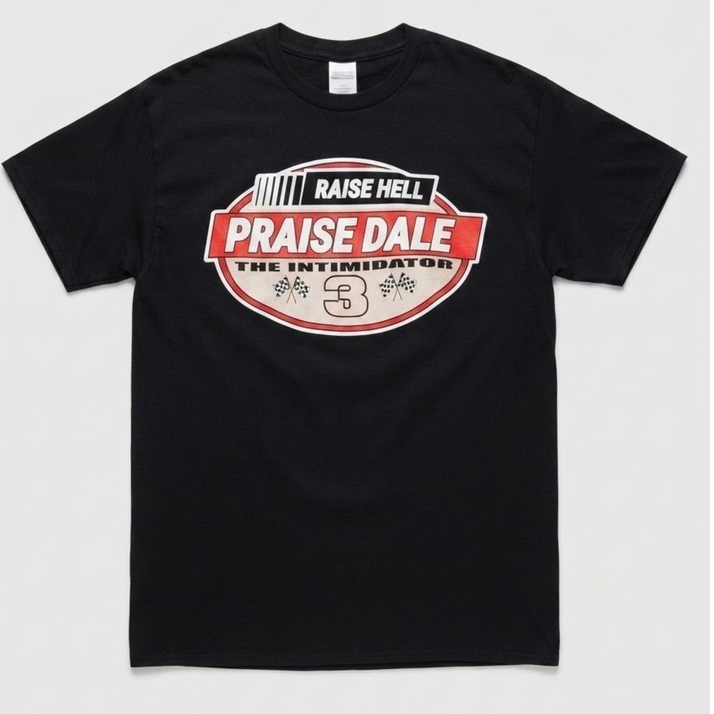 Port & Company Raise Hell Praise Dale The Intimidator Racing Graphic Tee Black L